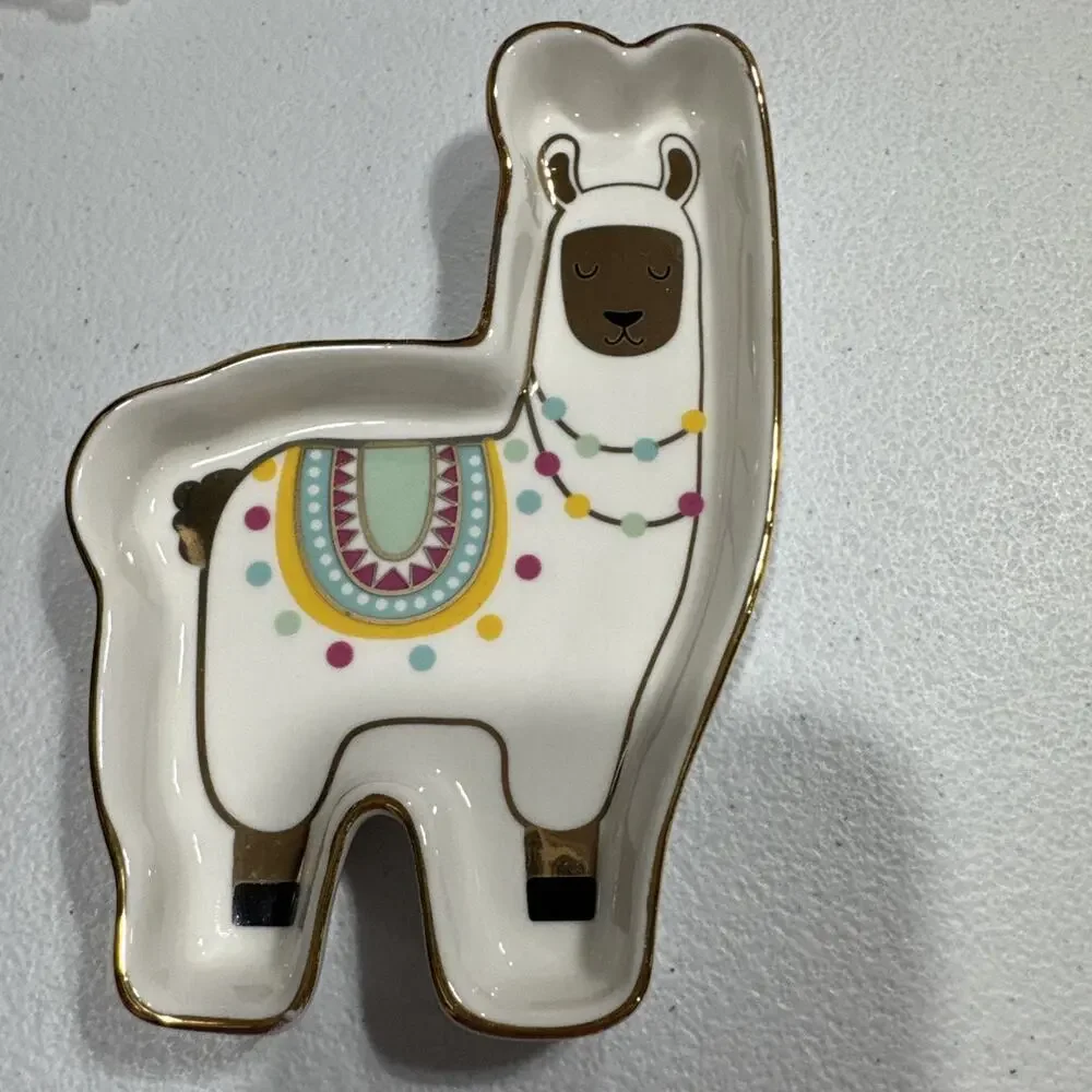 Kate Aspen Llama Trinket Dish Tray Jewerly Decorative Coins